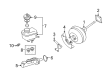 Diagram for Volkswagen Brake Booster - 1J1-614-106-K