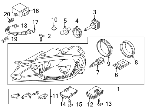 Volkswagen 5K0-807-723-A Support 5K0-807-723-A Volkswagen Support