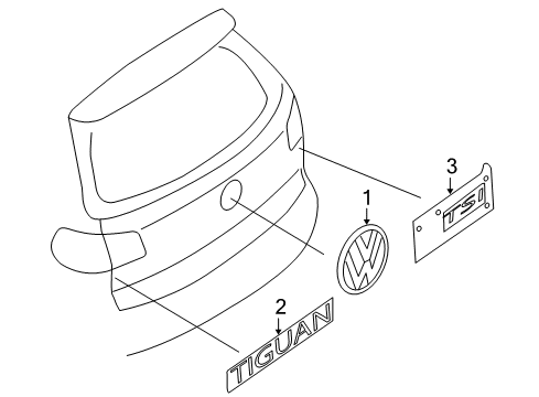 Volkswagen 1K0-853-675-Q-GQF Nameplate Volkswagen 1K0-853-675-Q-GQF Nameplate