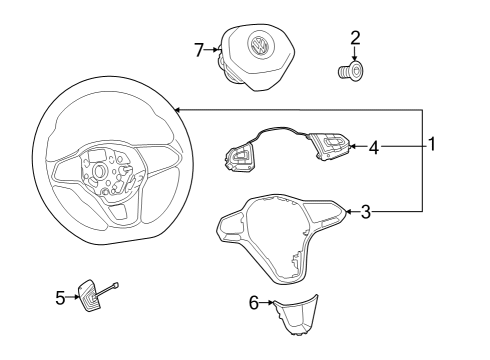 Volkswagen 1EA-959-442-M-KVQ Button Set