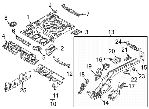 Volkswagen 5QF-803-461 Rear Rail Reinforcement
