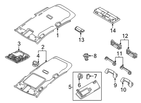 Volkswagen 5H6-867-501-BD-6PS Roof Lining Volkswagen 5H6-867-501-BD-6PS Roof Lining