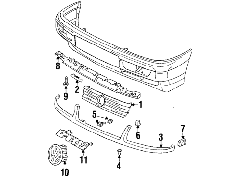 Volkswagen 3A0-853-653-C-01C Grille Volkswagen 3A0-853-653-C-01C Grille