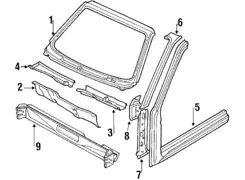 Volkswagen 155-809-430 Inner Hinge Pillar Volkswagen 155-809-430 Inner Hinge Pillar
