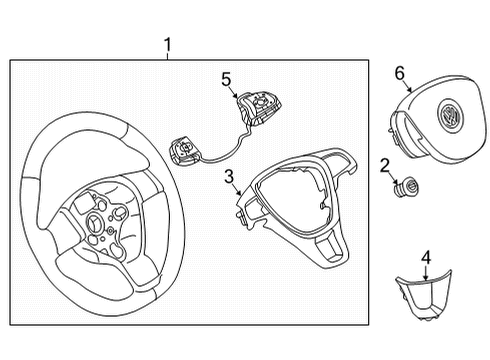 Volkswagen 2GJ-419-089-DH-YEL Steering Wheel Volkswagen 2GJ-419-089-DH-YEL Steering Wheel