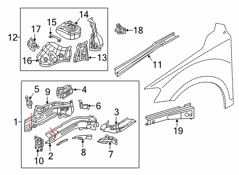 Volkswagen 5NA-823-196 Sidemember Rail Mount Volkswagen 5NA-823-196 Sidemember Rail Mount