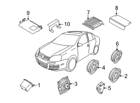 Volkswagen 5C6-035-621-A-9B9 Rear Speaker Volkswagen 5C6-035-621-A-9B9 Rear Speaker