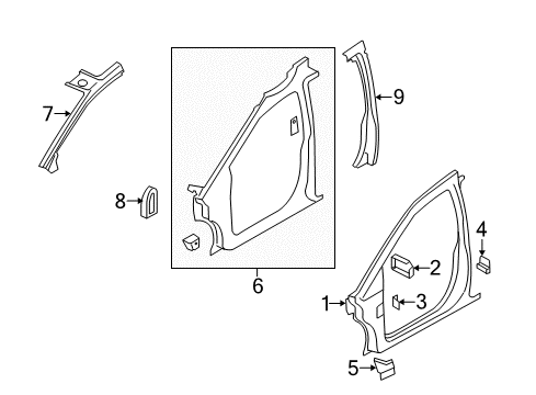 Volkswagen 7B0-809-508-A Pillar Reinforcement Bracket Volkswagen 7B0-809-508-A Pillar Reinforcement Bracket