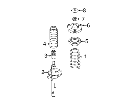 Volkswagen 1T0-413-031-KG Shock Absorber Volkswagen 1T0-413-031-KG Shock Absorber
