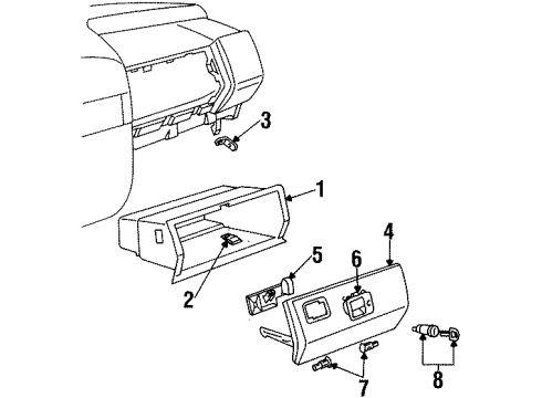 Volkswagen 191-805-217-A Glove Box Bracket 191-805-217-A Volkswagen Glove Box Bracket