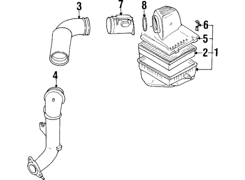 Volkswagen 3A0-129-607-D Air Cleaner Assembly Volkswagen 3A0-129-607-D Air Cleaner Assembly