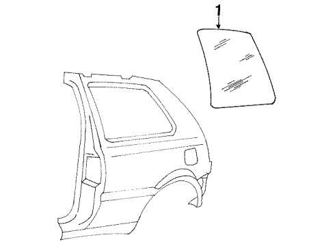 Volkswagen 1H6-845-041-A Glass 1H6-845-041-A Volkswagen Glass