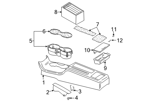 2004 Volkswagen Passat Center Console Diagram