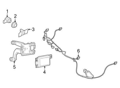 2022 Volkswagen Golf R Electrical Components - Rear Bumper Diagram