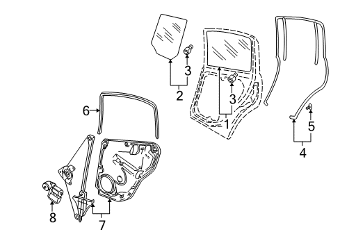 2003 Volkswagen Passat Glass - Door Diagram
