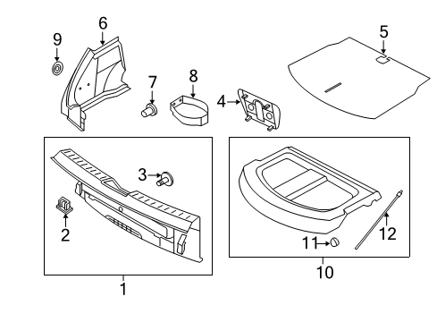 2018 Volkswagen Beetle Interior Trim - Rear Body Diagram