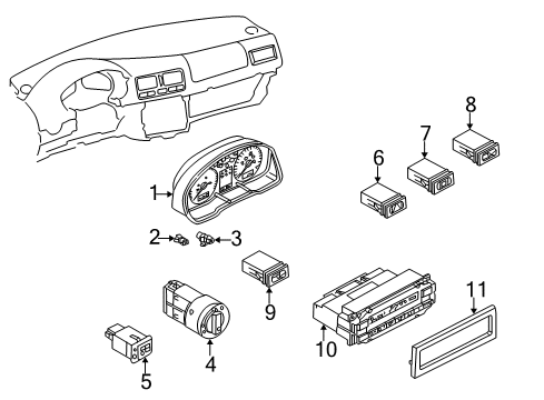 2002 Volkswagen Jetta Cluster & Switches Diagram