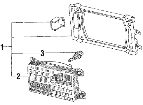 1985 Volkswagen Quantum Headlamps Diagram