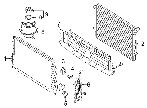 2015 Volkswagen Jetta Radiator & Components Diagram