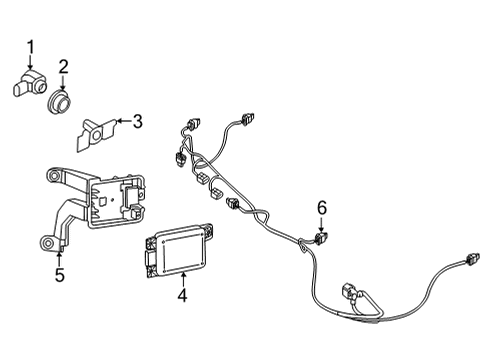 2025 Volkswagen GTI Electrical Components - Rear Bumper Diagram