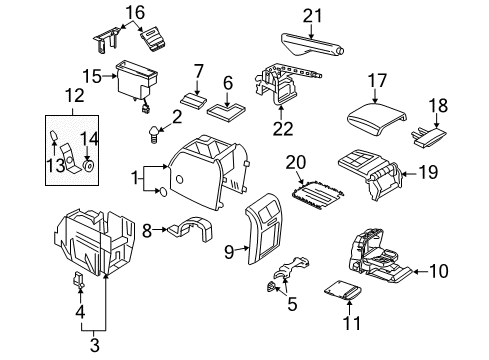 2007 Volkswagen Rabbit Rear Console Diagram