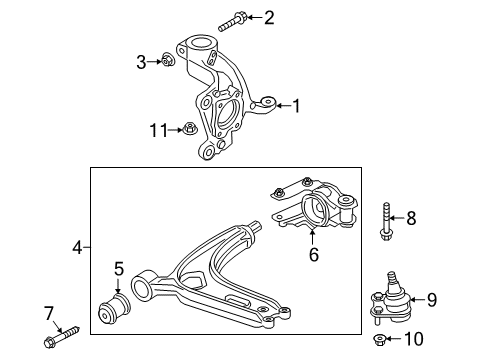 2018 Volkswagen Atlas Front Suspension Components Diagram