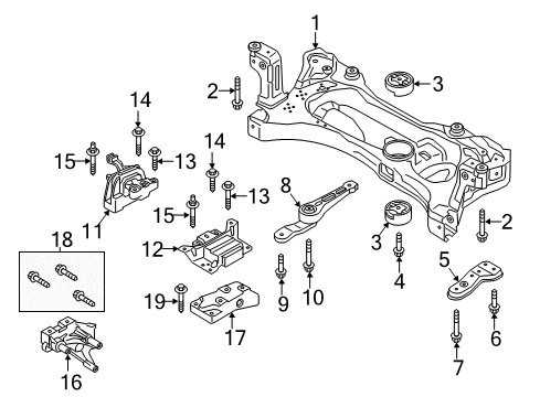 2018 Volkswagen Golf R Engine & Trans Mounting Diagram