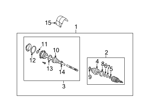 2005 Volkswagen Beetle Drive Axles - Front Diagram