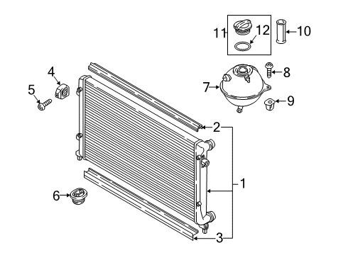 2021 Volkswagen Passat Radiator & Components Diagram