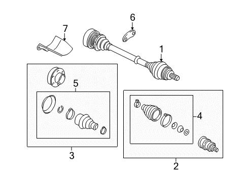 2013 Volkswagen Jetta Drive Axles - Front Diagram