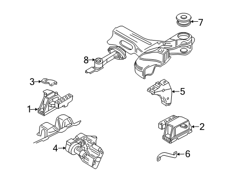 2004 Volkswagen Golf Engine & Trans Mounting Diagram