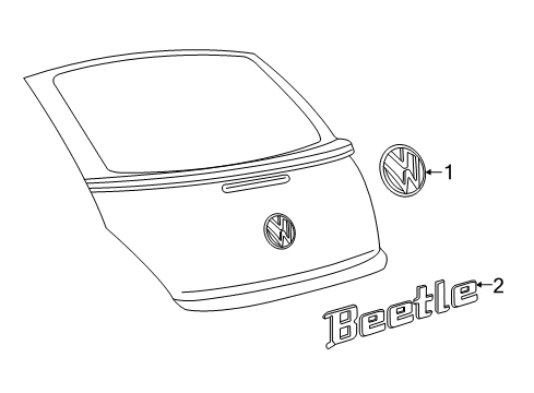 2018 Volkswagen Beetle Exterior Trim - Lift Gate Diagram