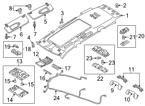 2023 Volkswagen Atlas Interior Trim - Roof Diagram