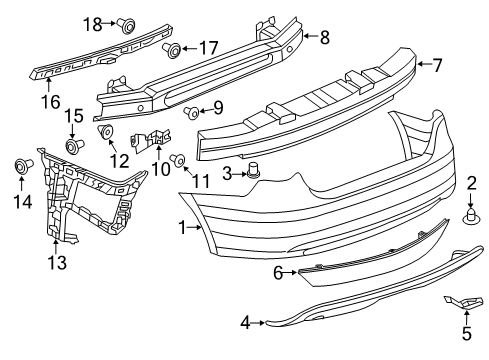 2013 Volkswagen Jetta Bumper & Components - Rear Diagram