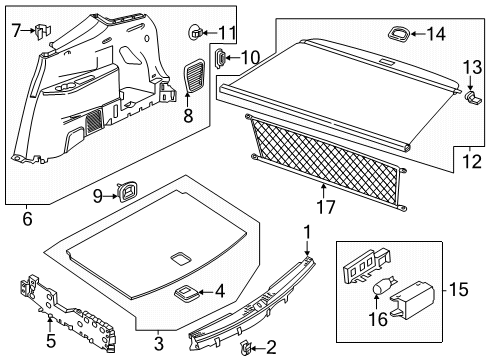 2023 Volkswagen Atlas Interior Trim - Rear Body Diagram