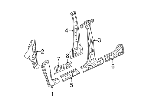 2009 Volkswagen Passat Hinge Pillar Diagram 2