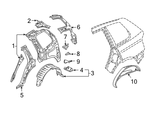 2004 Volkswagen Touareg Inner Structure - Quarter Panel
