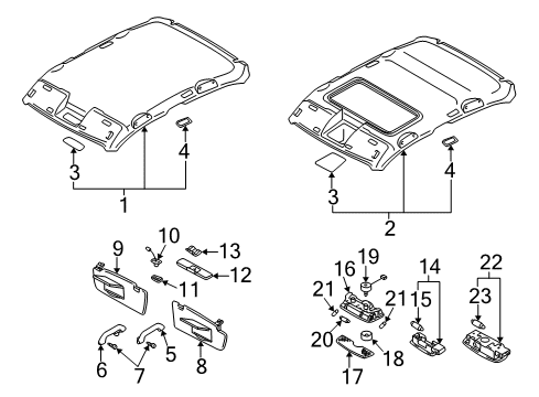 1998 Volkswagen Passat Interior Trim - Roof Diagram