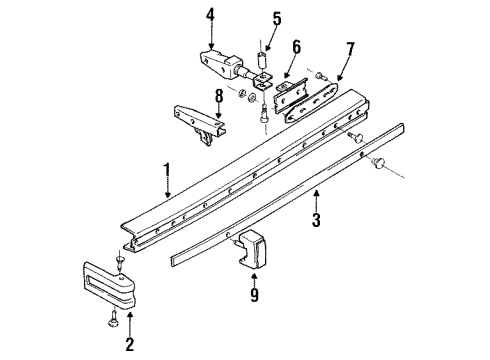 1988 Volkswagen Cabriolet Bumper & Components - Rear Diagram