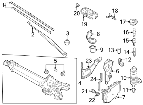2024 Volkswagen Golf R Wipers Diagram