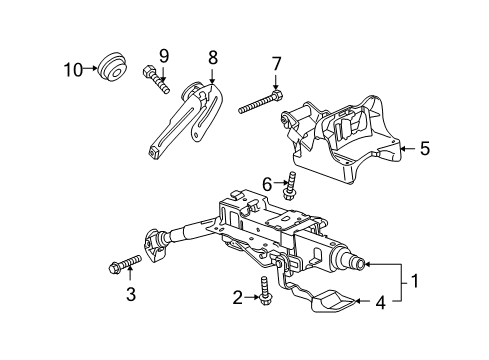 2012 Volkswagen Golf R Steering Column Assembly Diagram