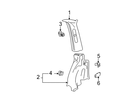 2005 Volkswagen Jetta Interior Trim - Quarter Panels Diagram