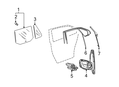 2009 Volkswagen Jetta Glass - Door Diagram