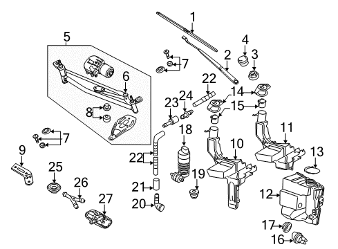 2010 Volkswagen CC Headlamp Washers/Wipers Diagram