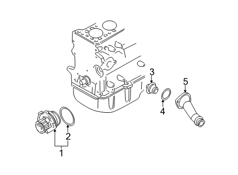 2000 Volkswagen Golf Water Pump - Belts Diagram 2