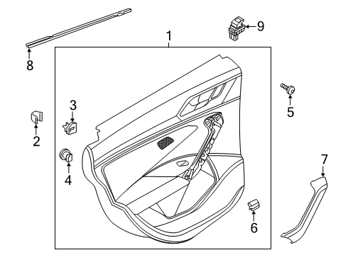 2025 Volkswagen Jetta Interior Trim - Rear Door Diagram