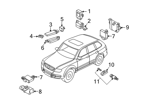2008 Volkswagen Touareg TPMS Sensor Diagram for 7PP-907-275-F