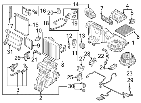 2023 Volkswagen Taos A/C & Heater Control Units Diagram