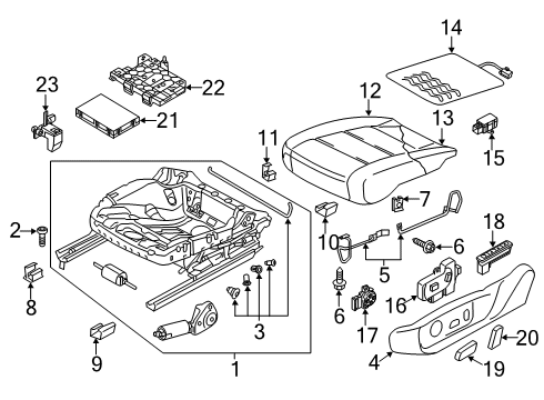 2022 Volkswagen Passat Driver Seat Components Diagram