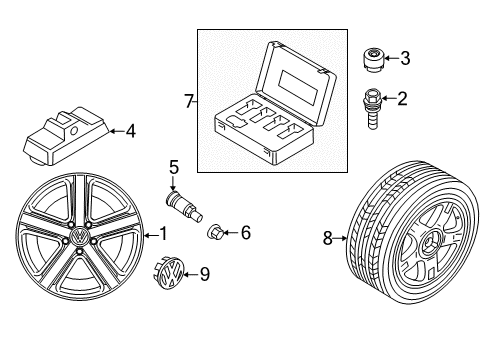2017 Volkswagen Touareg Wheel Covers & Trim Diagram